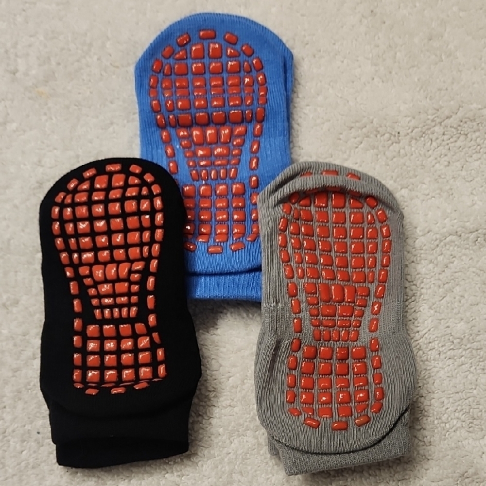 Non-Slip Men's Socks - Black, Blue, and Gray